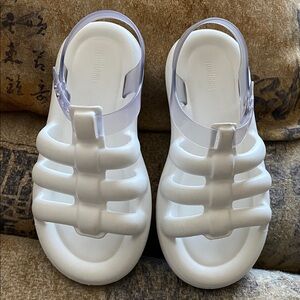 Melissa Freesherman White Jelly Strap Sandals size 7